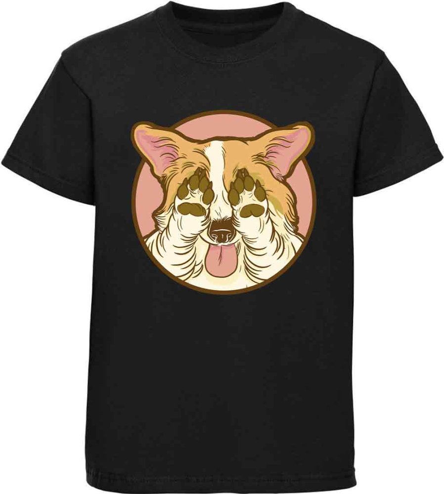 Kids T-Shirt Corgi Keeping His Eyes Closed